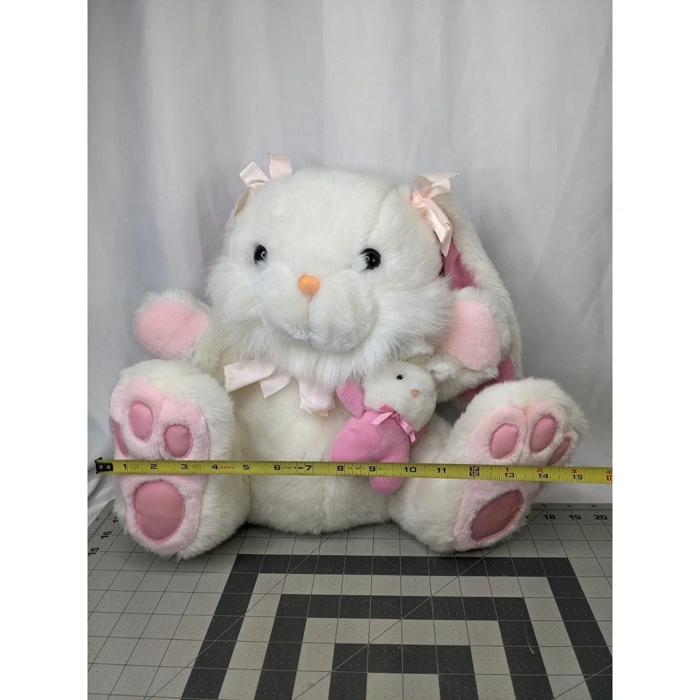 White Easter Rabbit‎ Plush Baby Pink Bunny 15 Inch Stuffed Animal Toy